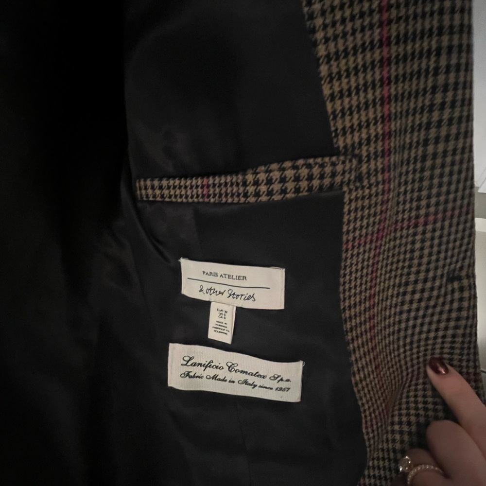 & Other Stories Brown Plaid Blazer - Picture 3 of 3